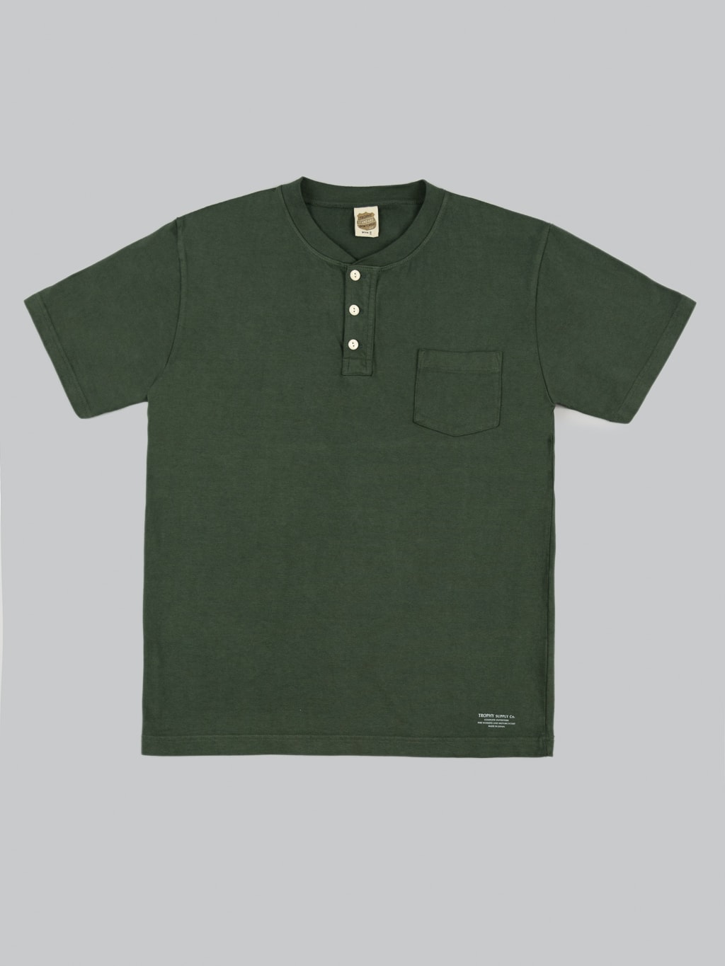 trophy clothing od henley tee olive front