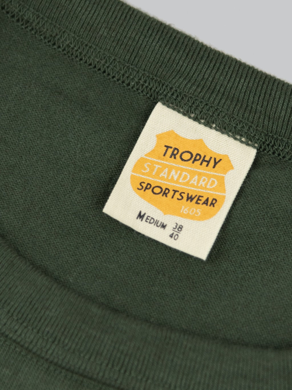 trophy clothing od pocket tee olive interior label