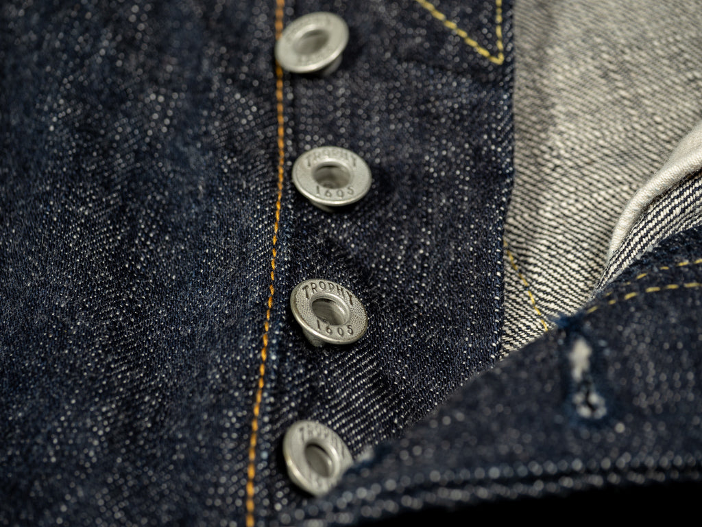 trophy clothing 1605 standard dirt denim jeans donut buttons