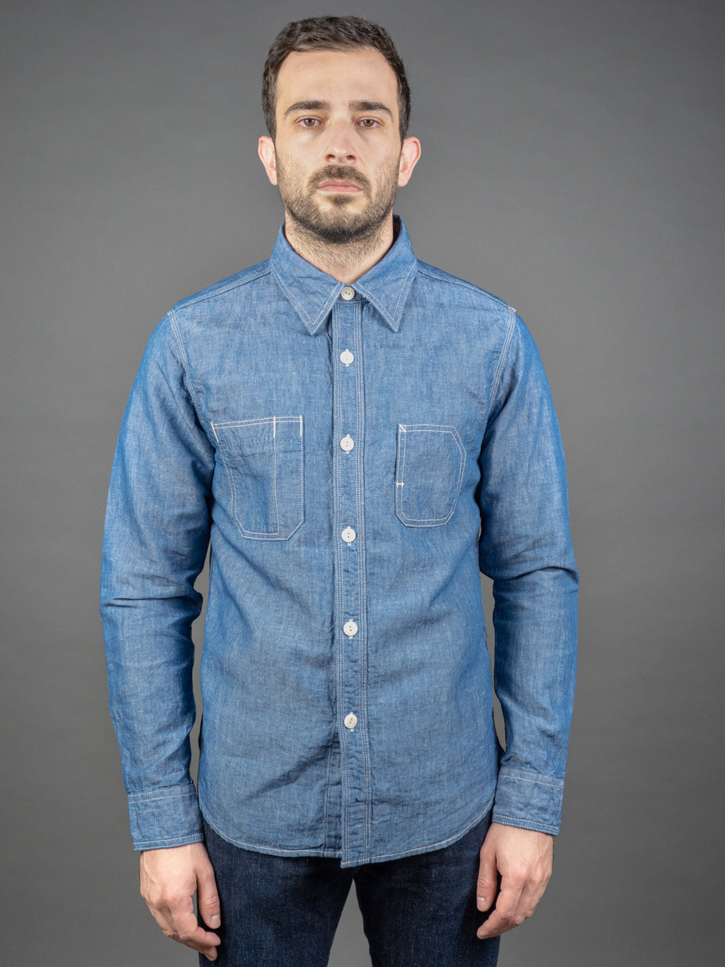 UES Chambray Work Shirt Front