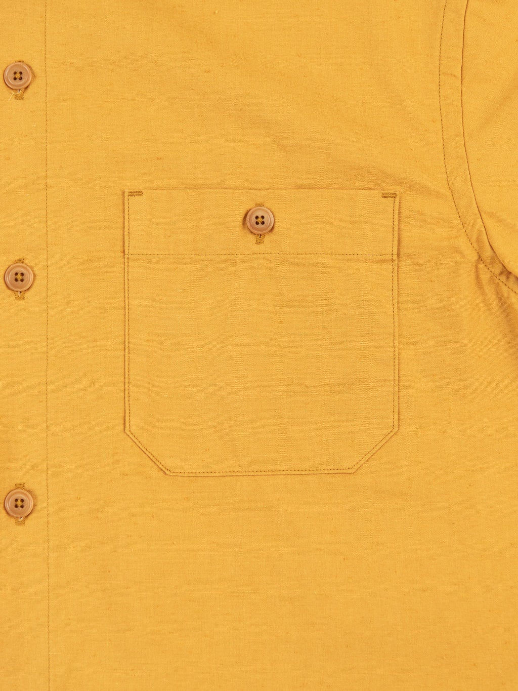 ues denim mechanic shirt sleeves shirt pumpkin yellow pocket