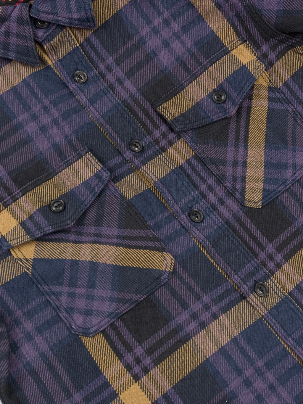 ues extra heavy selvedge flannel shirt navy chest pockets detail