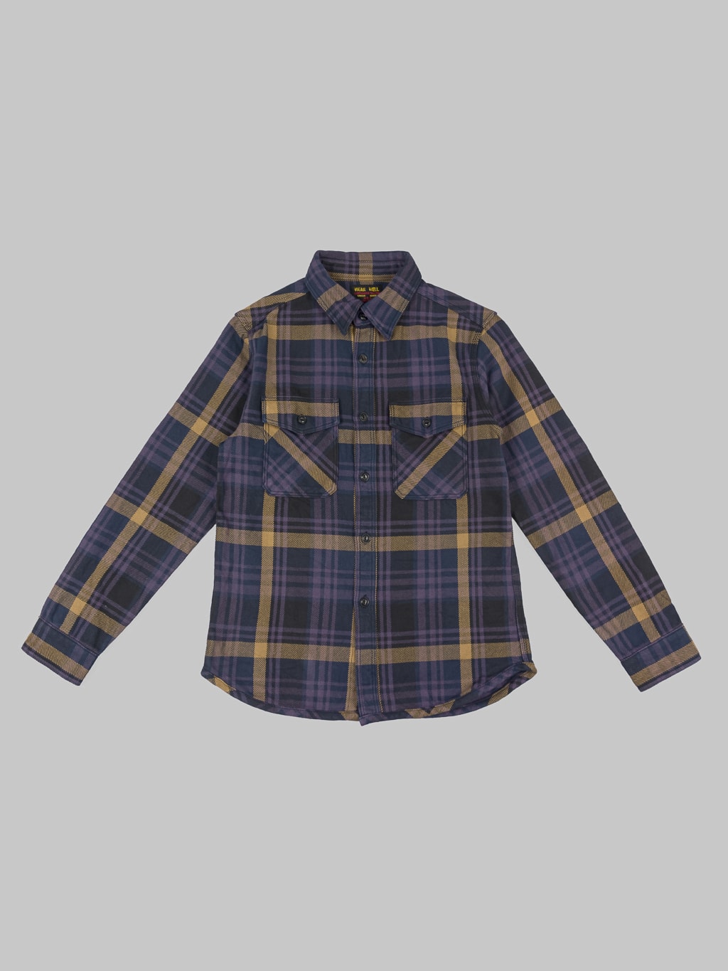 ues extra heavy selvedge flannel shirt navy front