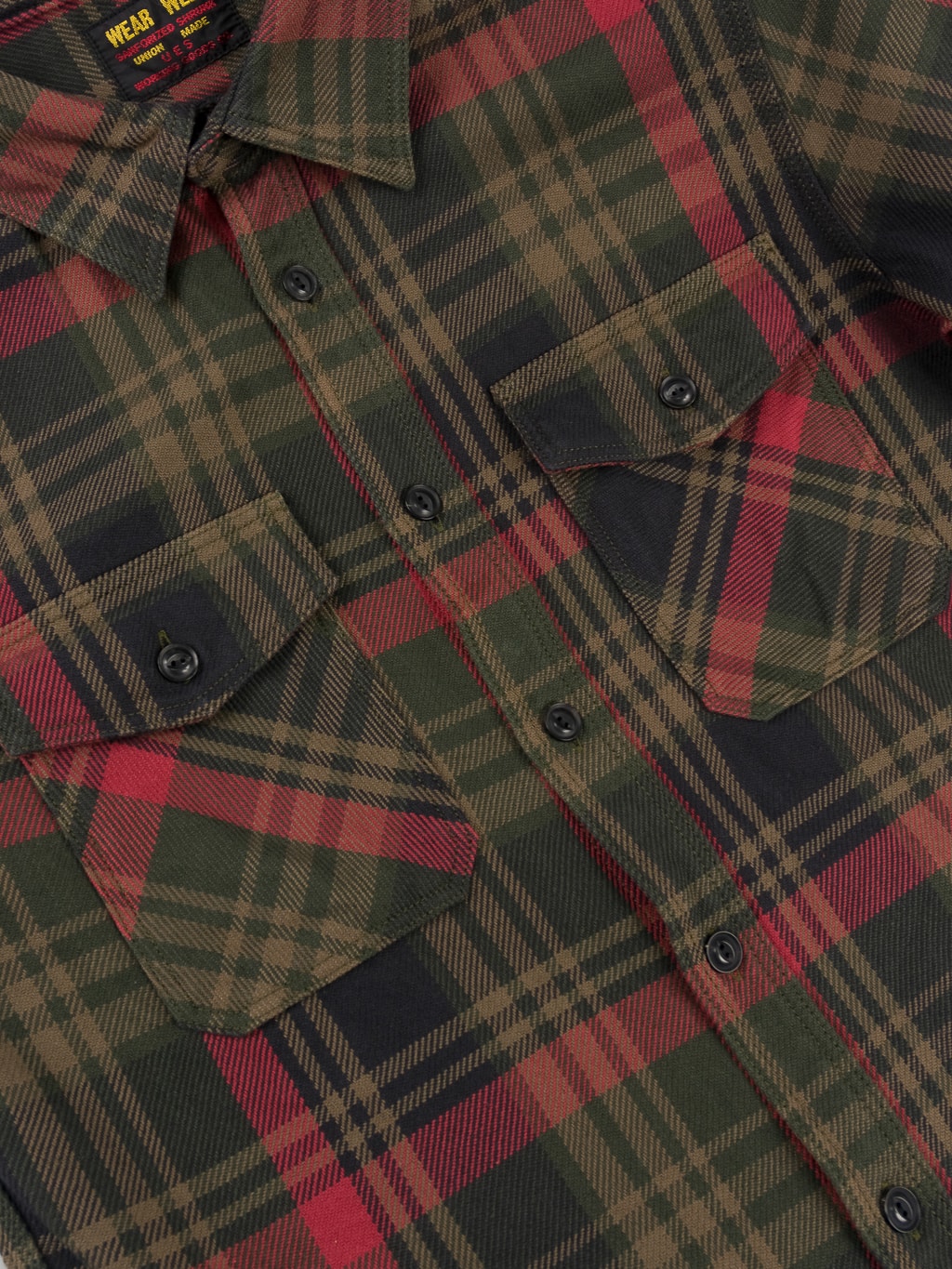 ues extra heavy selvedge flannel shirt red chest