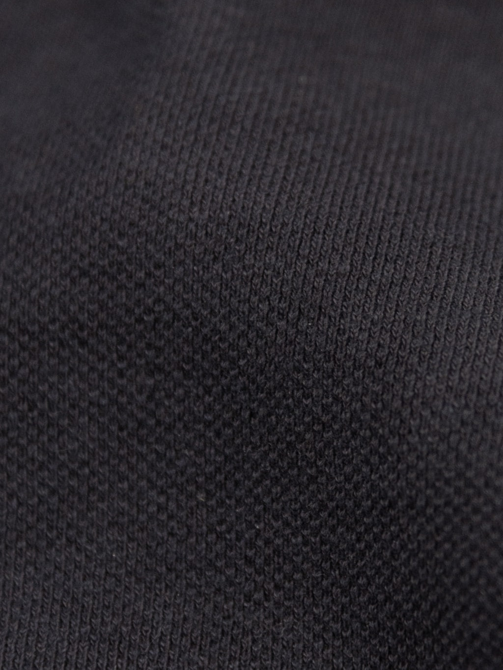 ues polo shirt black cotton pique fabric texture
