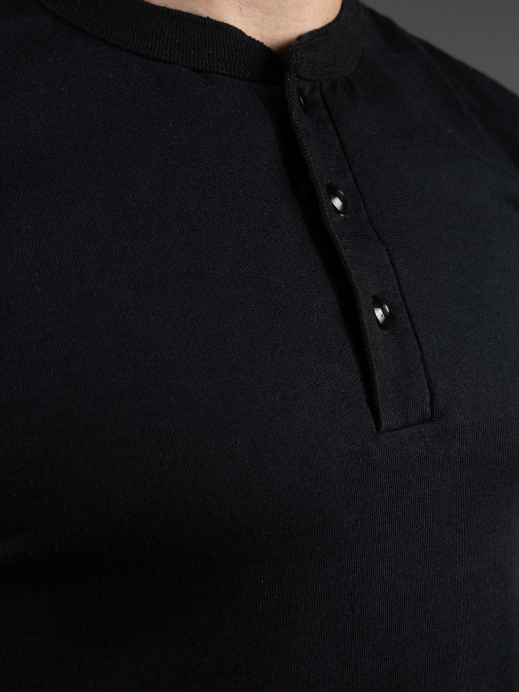 UES Ramayana Henley Neck T-Shirt Black chest